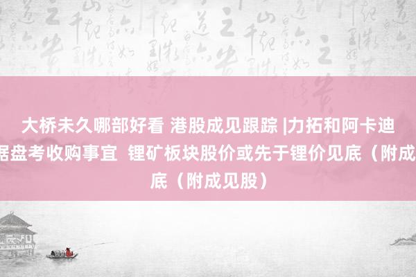 大桥未久哪部好看 港股成见跟踪 |力拓和阿卡迪姆证据盘考收购事宜  锂矿板块股价或先于锂价见底（附成见股）