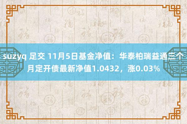 suzyq 足交 11月5日基金净值：华泰柏瑞益通三个月定开债最新净值1.0432，涨0.03%