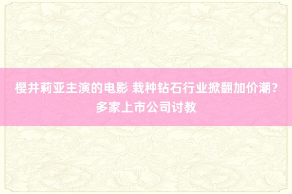 樱井莉亚主演的电影 栽种钻石行业掀翻加价潮？多家上市公司讨教