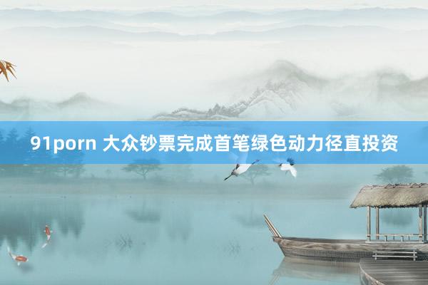 91porn 大众钞票完成首笔绿色动力径直投资