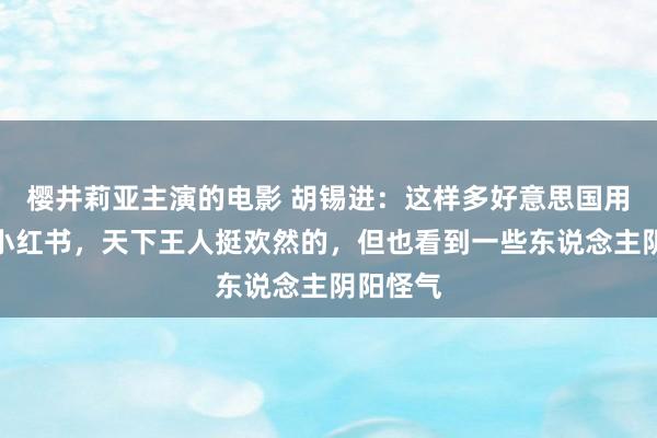 樱井莉亚主演的电影 胡锡进：这样多好意思国用户涌入小红书，天下王人挺欢然的，但也看到一些东说念主阴阳怪气
