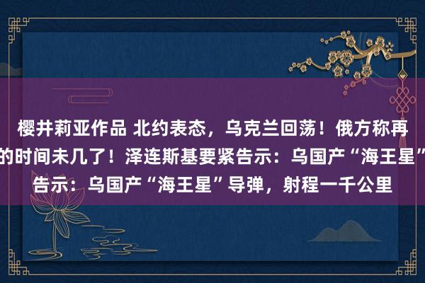樱井莉亚作品 北约表态，乌克兰回荡！俄方称再归附两地，留给乌军的时间未几了！泽连斯基要紧告示：乌国产“海王星”导弹，射程一千公里
