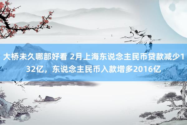 大桥未久哪部好看 2月上海东说念主民币贷款减少132亿，东说念主民币入款增多2016亿