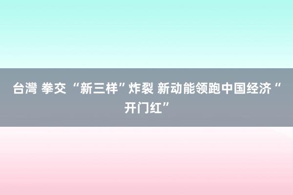 台灣 拳交 “新三样”炸裂 新动能领跑中国经济“开门红”
