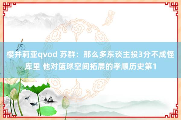 樱井莉亚qvod 苏群：那么多东谈主投3分不成怪库里 他对篮球空间拓展的孝顺历史第1