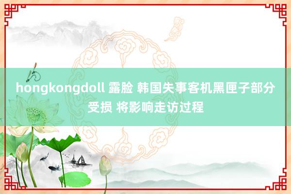 hongkongdoll 露脸 韩国失事客机黑匣子部分受损 将影响走访过程