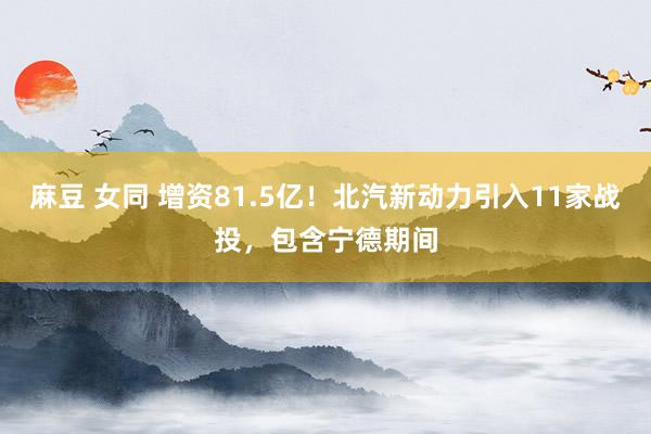 麻豆 女同 增资81.5亿！北汽新动力引入11家战投，包含宁德期间