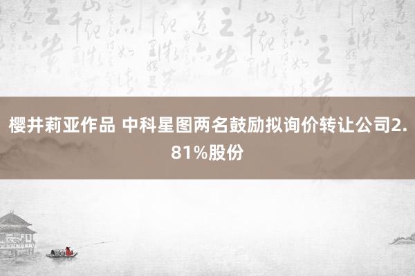 樱井莉亚作品 中科星图两名鼓励拟询价转让公司2.81%股份