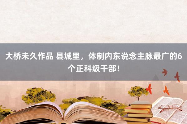 大桥未久作品 县城里，体制内东说念主脉最广的6个正科级干部！