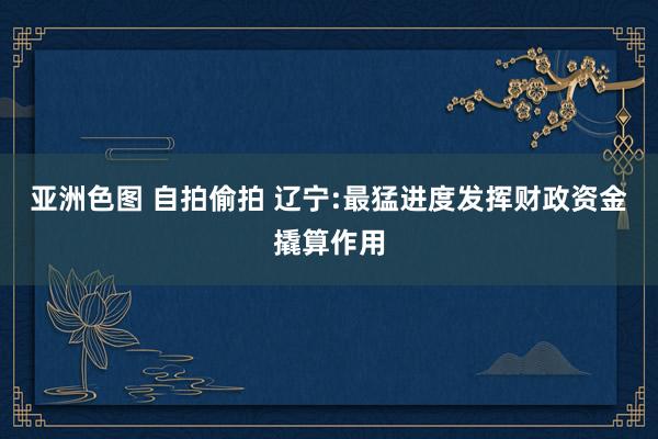 亚洲色图 自拍偷拍 辽宁:最猛进度发挥财政资金撬算作用