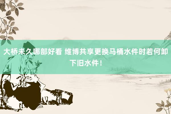 大桥未久哪部好看 维博共享更换马桶水件时若何卸下旧水件！