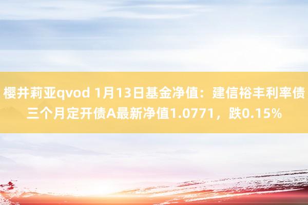 樱井莉亚qvod 1月13日基金净值：建信裕丰利率债三个月定开债A最新净值1.0771，跌0.15%