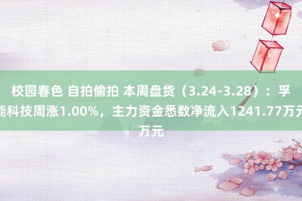校园春色 自拍偷拍 本周盘货（3.24-3.28）：孚能科技周涨1.00%，主力资金悉数净流入1241.77万元