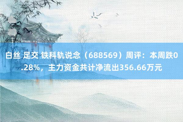 白丝 足交 铁科轨说念（688569）周评：本周跌0.28%，主力资金共计净流出356.66万元