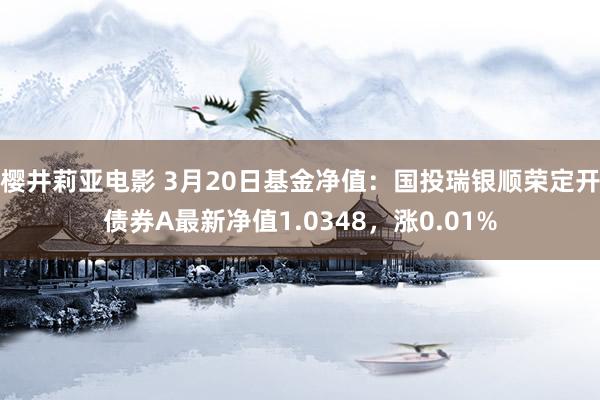 樱井莉亚电影 3月20日基金净值：国投瑞银顺荣定开债券A最新净值1.0348，涨0.01%