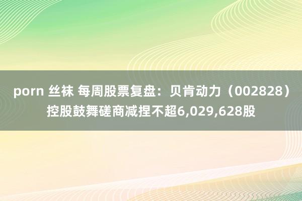 porn 丝袜 每周股票复盘：贝肯动力（002828）控股鼓舞磋商减捏不超6,029,628股
