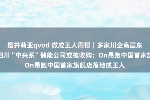樱井莉亚qvod 微成王人周报｜多家川企高层东说念主事调遣；四川“中兴系”储能公司或被收购；On昂跑中国首家旗舰店落地成王人
