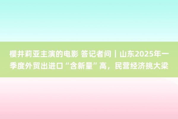 樱井莉亚主演的电影 答记者问｜山东2025年一季度外贸出进口“含新量”高，民营经济挑大梁